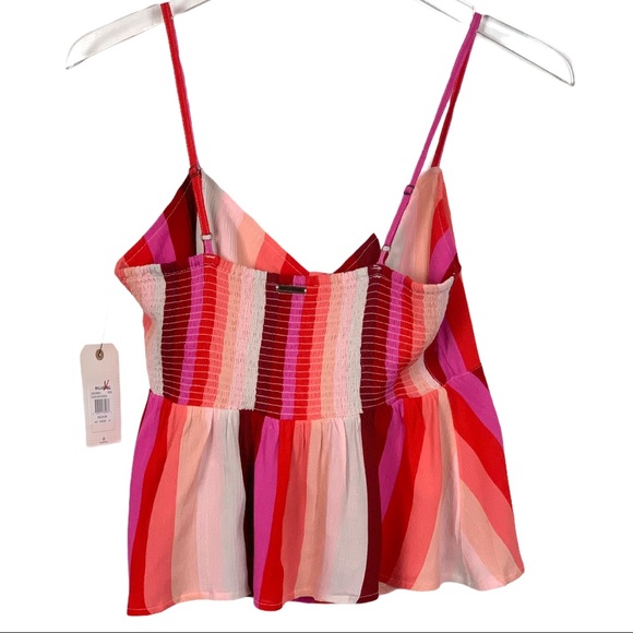 NWT Billabong Red/Pink Striped Hug and Kisses Cami - Picture 4 of 10